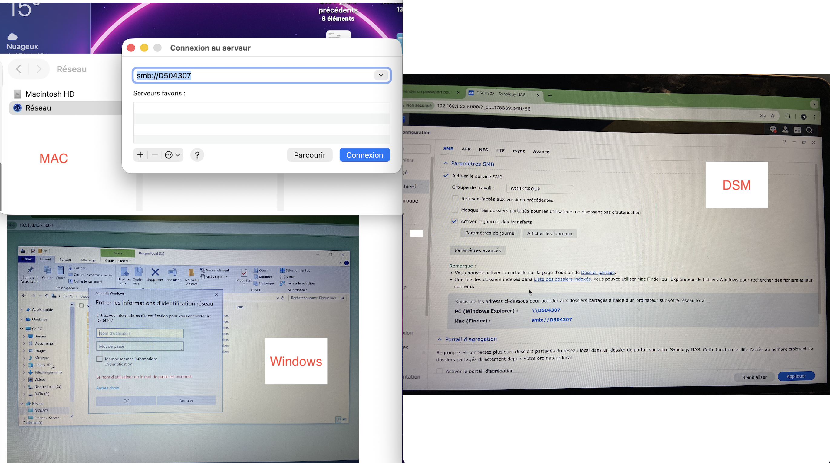Connexion SMB (macOS/Windows)